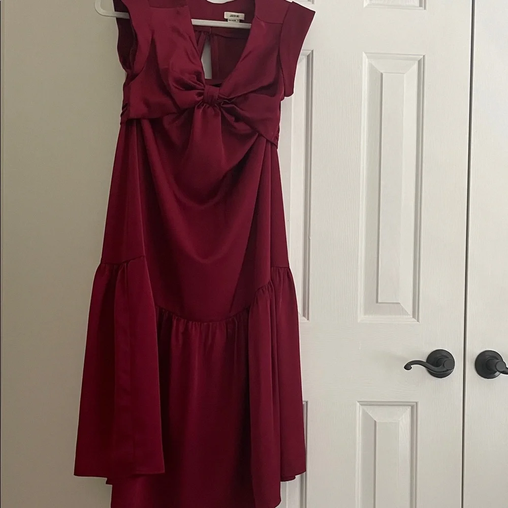 Jason Wu Deep Red Midi Dress - Picture 2 of 4